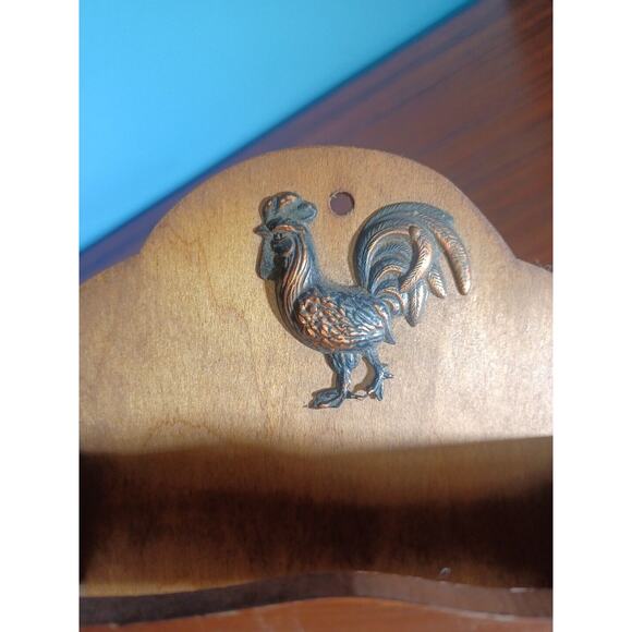 Vintage Wooden Mail Station Letter Storage Rustic Cottage Rooster VG Japan - Picture 5 of 12